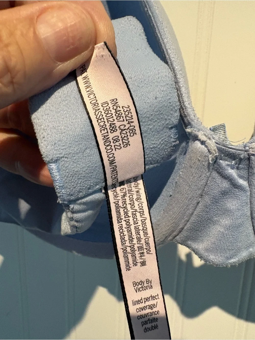 Victoria's Secret Light Blue 38DD (E) Underwire Bra with Lace Trim - Picture 8 of 9
